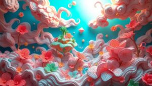 Surreal Clay Dreamscape Adventure – free AI stock image