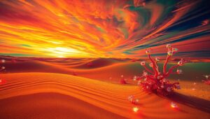Surreal Infrared Desert Landscape – free AI stock image