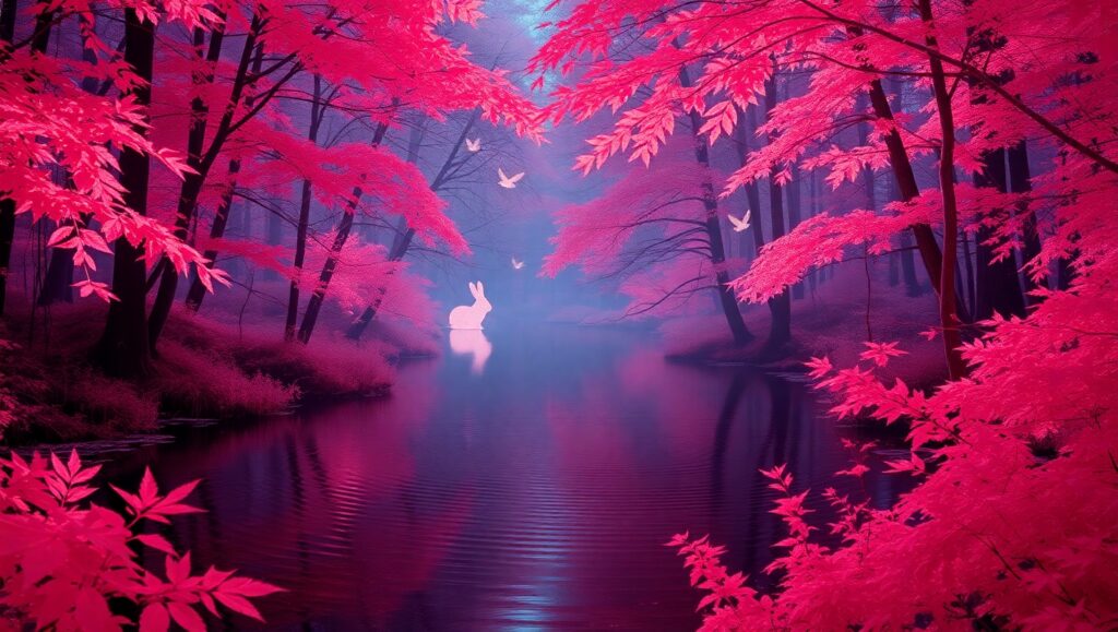 Surreal Infrared Forest – free AI stock image