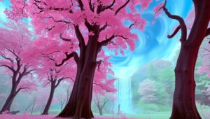 Surreal Infrared Forest Landscape M1C – free AI stock image