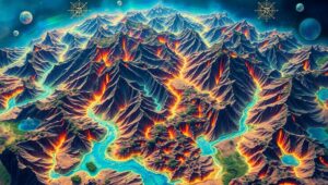 Surreal Topographic Exploration – free AI stock image