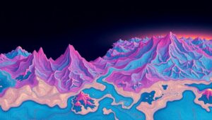 Surreal Topographic Landscape Design – free AI stock image