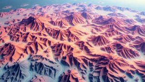 Surreal Topographic Landscape Layers – free AI stock image