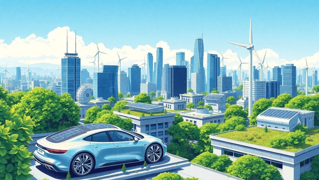 Sustainable City of the Future – free AI stock image
