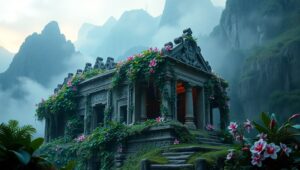 Temple of Lost Civilizations – free AI stock image
