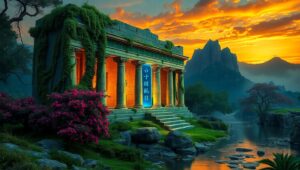 Temple of the Forgotten Shadow – free AI stock image