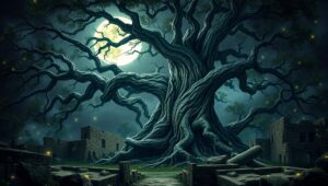 The Enchanted Tree of Ancients – free AI stock image