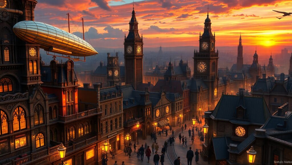The Gears of a Steampunk City – free AI stock image