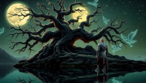 The Guardian of Moonlit Secrets – free AI stock image