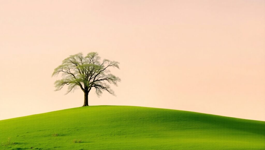 The Solitary Tree on the Hill – free AI stock image