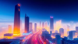 Thermal City: A Colorful Heat Map – free AI stock image