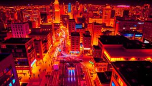 Thermal City Life at Night – free AI stock image