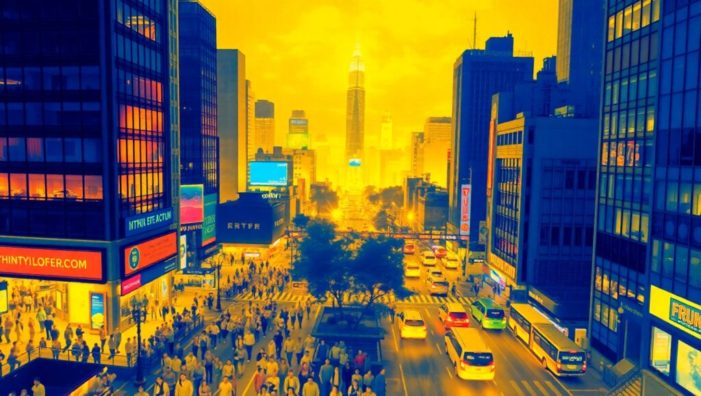 Thermal City Nightlife Visualization – free AI stock image
