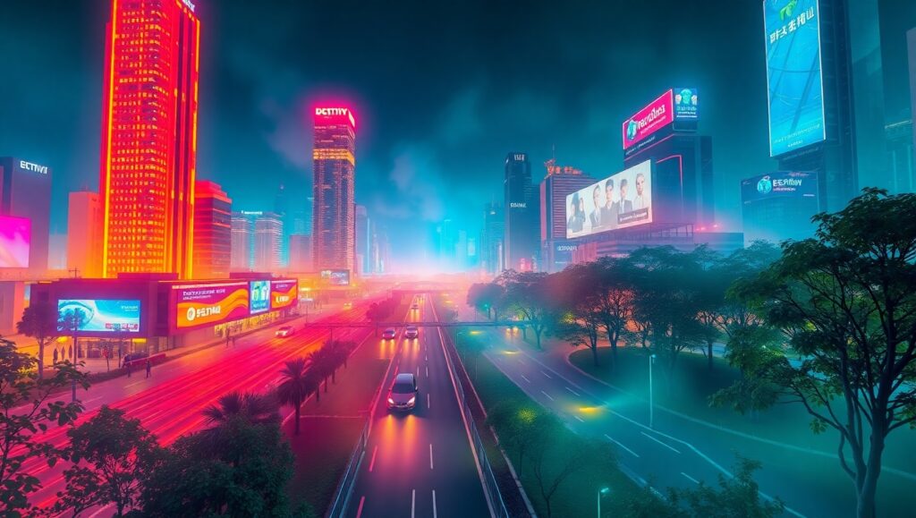 Thermal Citylife After Dark – free AI stock image
