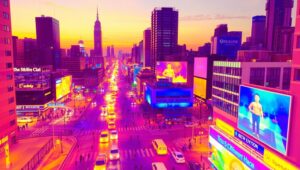 Thermal Cityscape at Sunset – free AI stock image