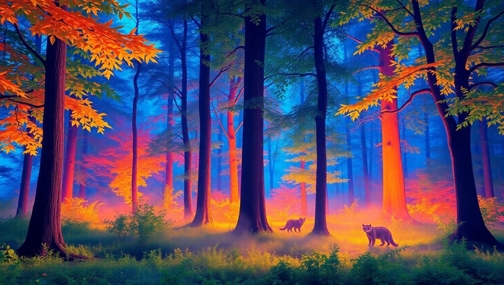 Thermal Elegance of Dusk Forest – free AI stock image