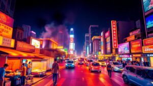 Thermal Nightlife in Urban Streets – free AI stock image