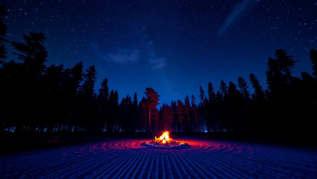 Thermal Nighttime Landscape Visualization – free AI stock image