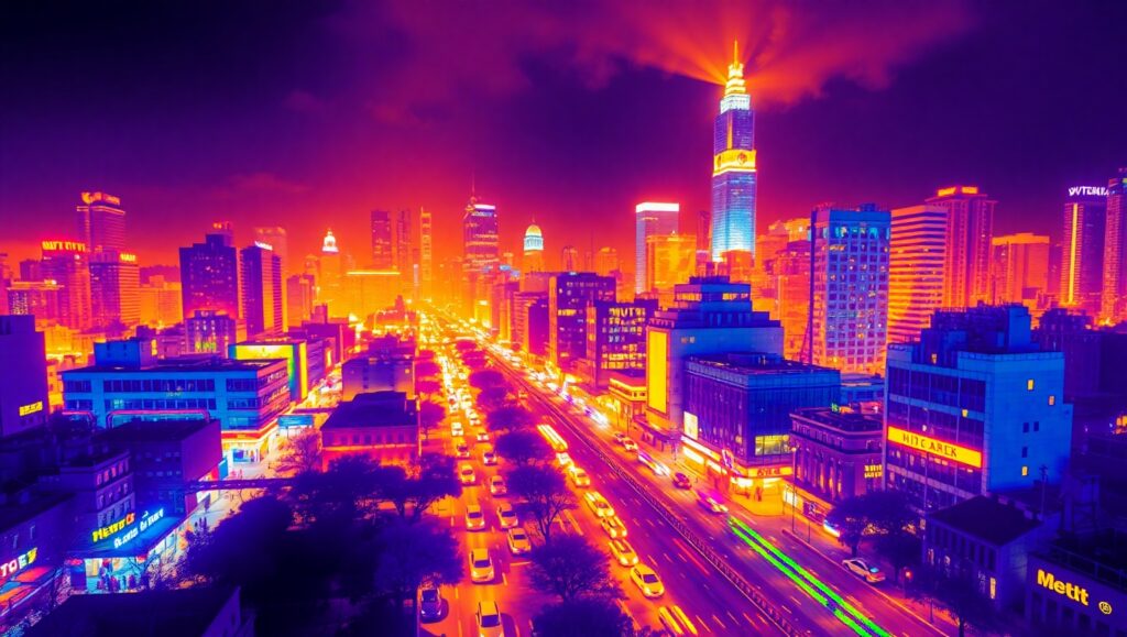 Thermal View of Urban Life – free AI stock image
