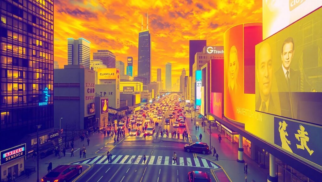 Thermal Vision Cityscape at Night – free AI stock image