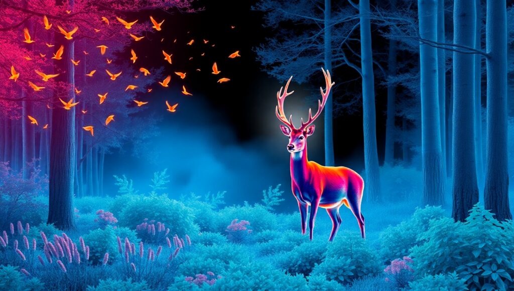Thermal Vision Forest Serenity – free AI stock image