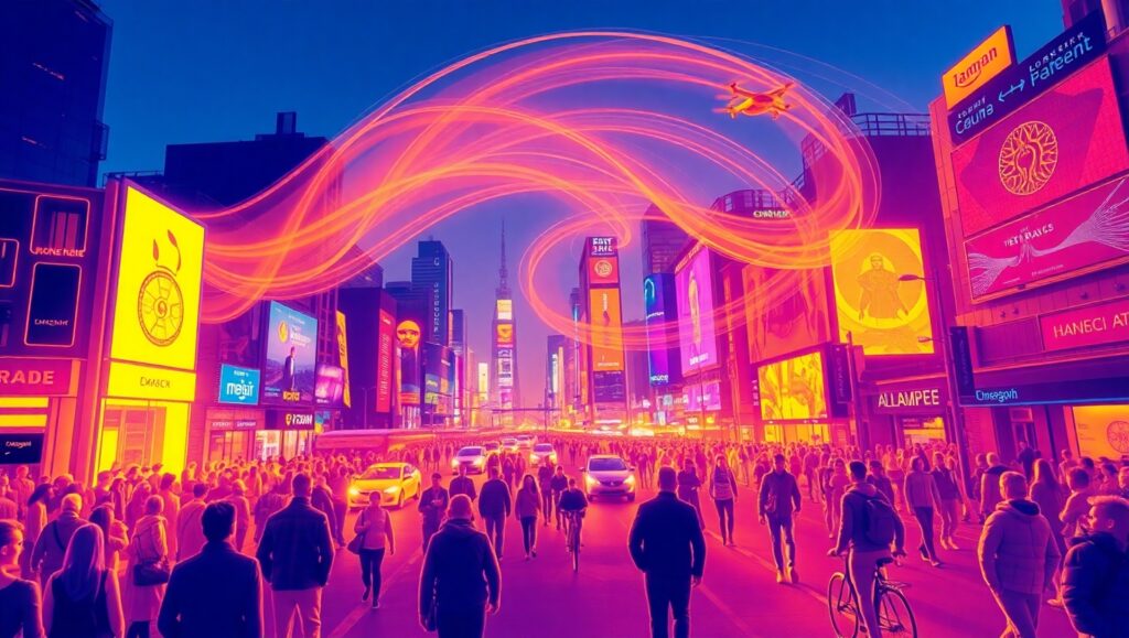Thermal Vision of a Vibrant City – free AI stock image