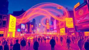 Thermal Vision of a Vibrant City – free AI stock image