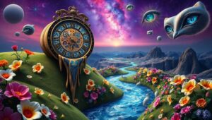 Time and Dreams in Bloom – free AI stock image