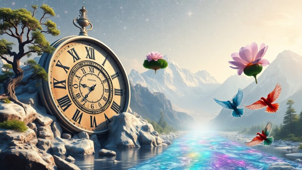 Time Melts in Dreamy Landscapes – free AI stock image