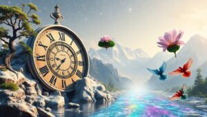Time Melts in Dreamy Landscapes – free AI stock image