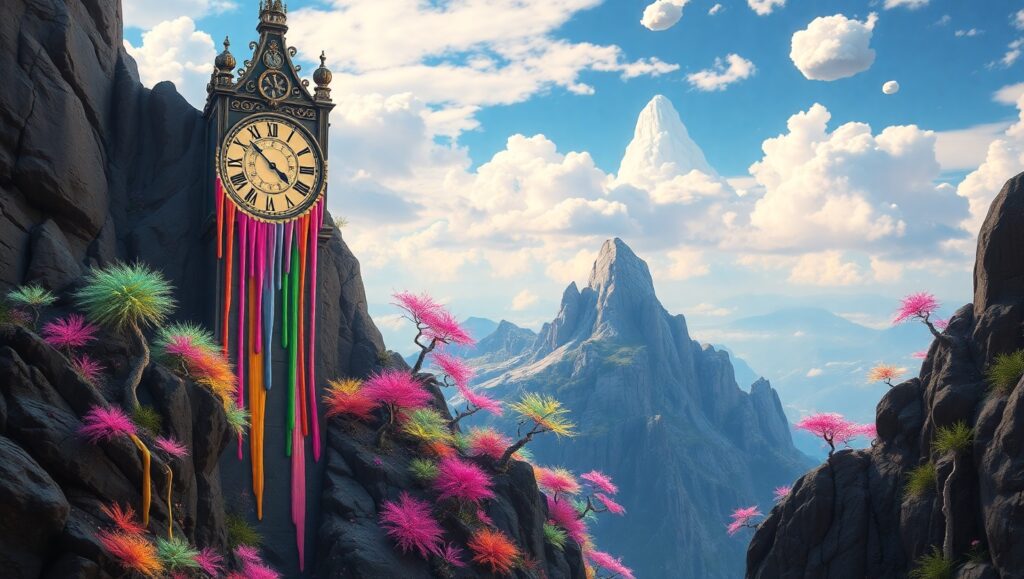 Time Melts in Surreal Landscapes – free AI stock image