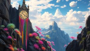 Time Melts in Surreal Landscapes – free AI stock image