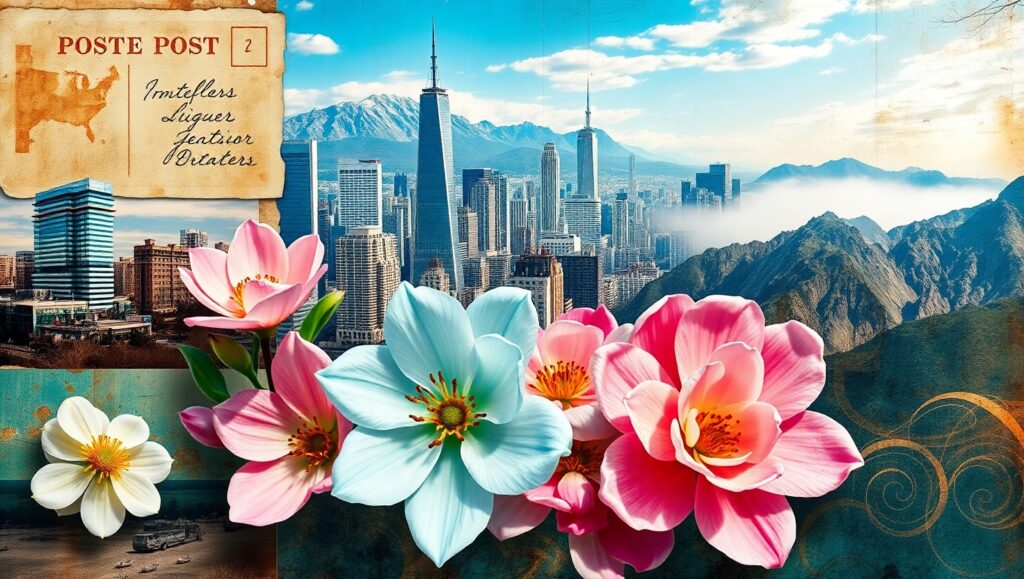 Timeless Harmony in Collage – free AI stock image