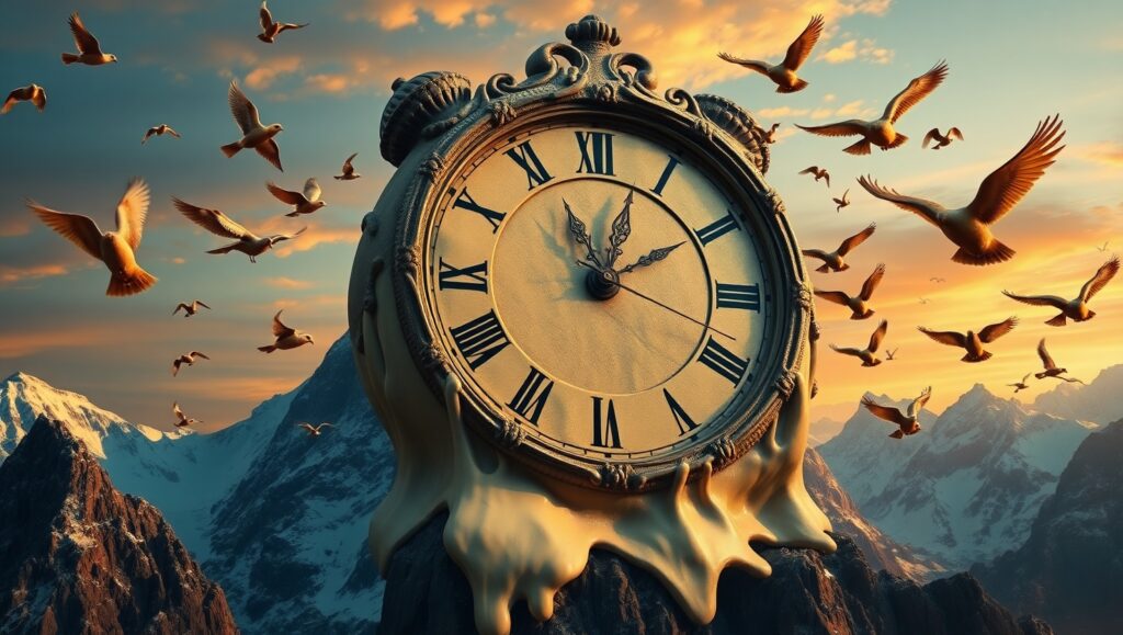 Time’s Dreams in Surreal Landscapes – free AI stock image