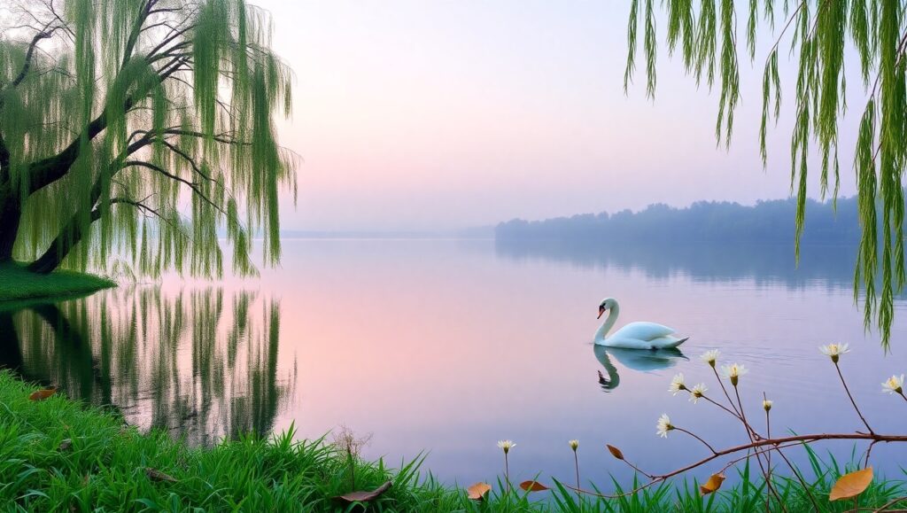 Tranquil Elegance at Dusk – free AI stock image