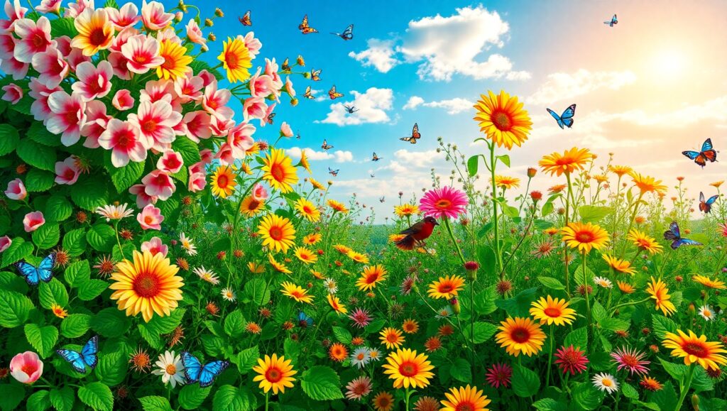 Tranquil Garden Mosaic Design – free AI stock image