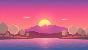 Tranquil Low-Poly Dusk Scene – free AI stock image