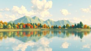 Tranquil Low-Poly Mountain Scene zj2 – free AI stock image