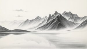 Tranquil Mountain Lake Landscape – free AI stock image
