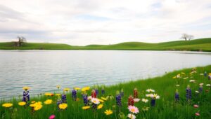Tranquil Reflection on a Lake – free AI stock image