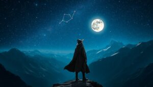 Traveler Under the Starry – free AI stock image