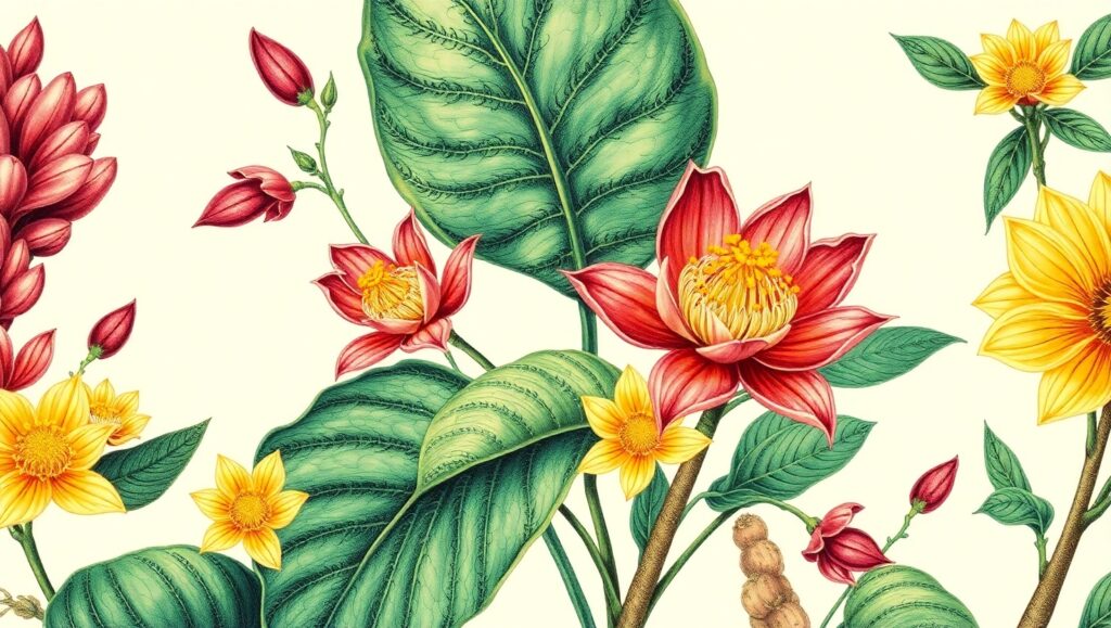 Tropical Blooms of the Enchanted Forest – free AI stock image