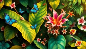 Tropical Flora and Fauna Harmony – free AI stock image