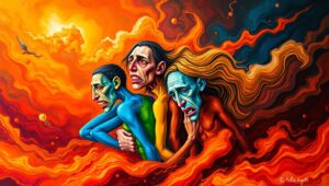 Turbulence of the Inner Self – free AI stock image