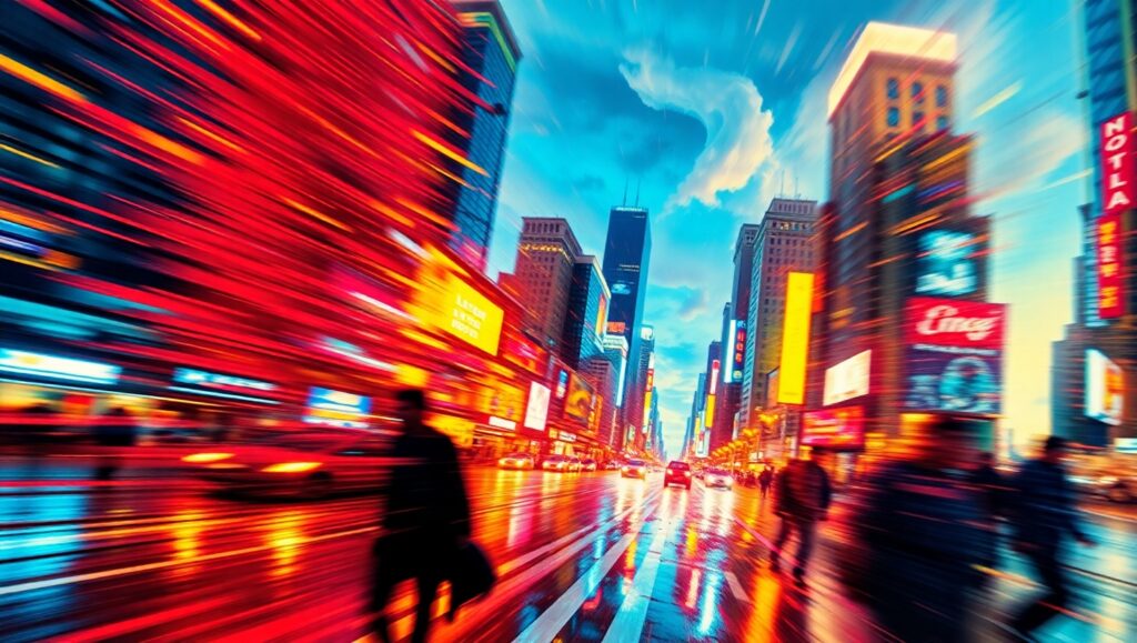 Turbulent Echoes of the City – free AI stock image