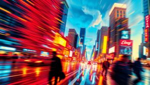 Turbulent Echoes of the City – free AI stock image