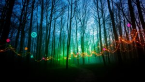 Twilight Dance in a Forest – free AI stock image