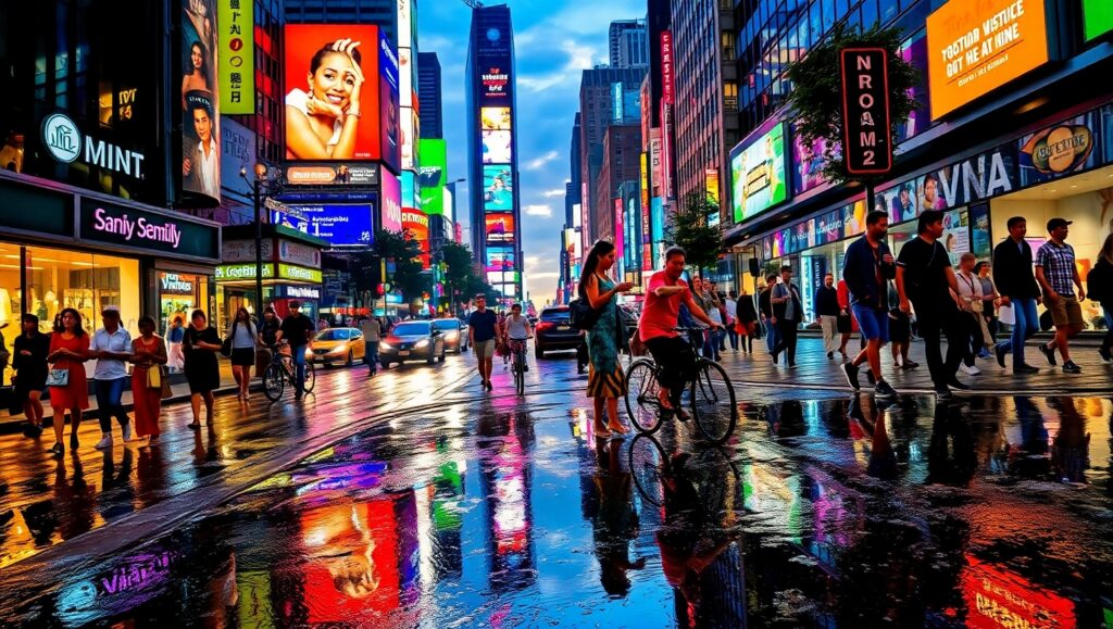 Twilight Encounters in Urban – free AI stock image