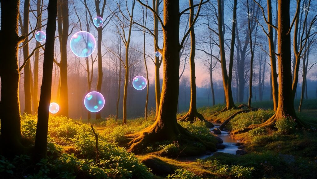 Twilight Forest Light Symphony ihD – free AI stock image