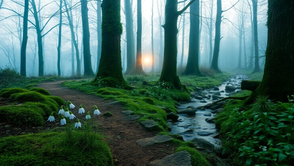 Twilight Forest Serenity Landscape – free AI stock image